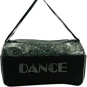 Dance Duffel Bag Black and Clear with Silver (13")